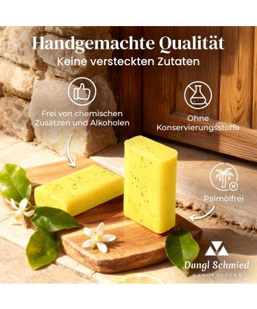  Dungl Schmied Handmade Lemon Mint Soap | Citornen Soap Pebble | Natural Scented | Palm Oil Free | Care Soap with Natural Ingredients | Vegan | For All Skin Types - Buy Online on GoSupps.com