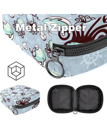 Shop Cute Portable Women's Binding-Storage Bags for Menstrual Cups & Tampons - Ideal for Teen Girls | Multicolored Jellyfish & Whale Design - Buy Online on GoSupps.com