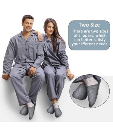 SATINIOR 12 Pairs Disposable Spa Slippers - Non-Slip Closed Toe Hotel Slippers - Grey - Medium-Large Size - Ideal for Women and Men - Buy Online on GoSupps.com