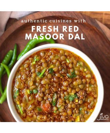 Jiva Organics Organic Masoor Dal - 2 lbs (908 g) - High-Quality Lentils for Healthy Cooking - Buy Online on GoSupps.com