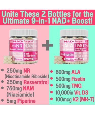 SHIZAM Nicotinamide Riboside NR NAM Resveratrol Gummies 1000mg NAD+ NAD + Plus Nrf2 Activator Booster w Pure Niacinamide Vitamins B3 Capsules Pills Powder Supplements Alt NDA Regenerator 500mg - Buy Online on GoSupps.com