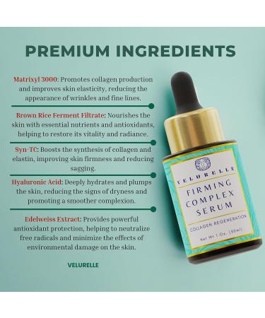 Firming Complex Face Serum - Collagen Regeneration with Matrixyl 3000 Hyaluronic Acid & Edelweiss Extract | International Shipping - Buy Online on GoSupps.com