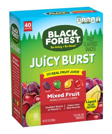 Black Forest, Snacks Juicy Bursts 0.8 40 Count, Mixed Fruit, 32 Ounce Mixed Fruit 0.8 Ounce