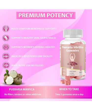 Pueraria Mirifica Gummy - Organic 10:1 Extract | 60 Premium Veggie Gummies for Transgender Health - Buy Online on GoSupps.com