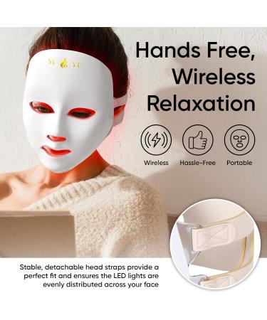 LED Mask Light Therapy - 7 Color Wireless Device for Anti-Aging Wrinkles Breakouts & Pigmentation - Home Skincare Blue Red Light Therapy - Buy Online on GoSupps.com