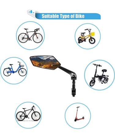 2 PCS Adjustable Handlebar Rear View Bike Mirrors | HD Glass Bicycle Side Mirrors for Mountain and Road Bikes - Newlight66 - Buy Online on GoSupps.com