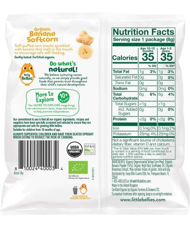 Baby Bellies Organic Softcorn Baby Snack - Banana (Pack of 7, 0.28 oz each) - Buy Online on GoSupps.com