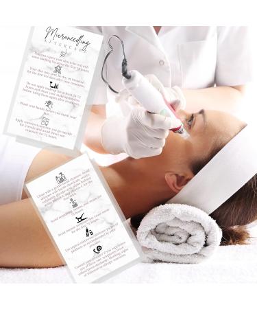 Microneedling Aftercare Cards - 50 Pieces | Anti-Aging Wrinkle Reduction | 5.1 x 8.9 cm | Marble Design | Skin Rejuvenation - Buy Online on GoSupps.com