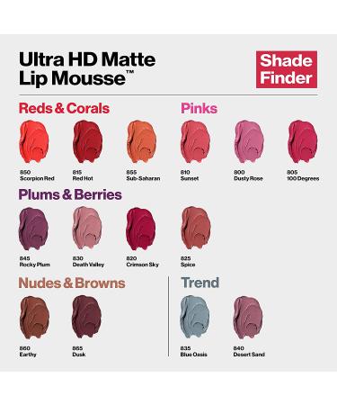 Revlon Ultra HD Matte Lip Mousse 800 Dusty Rose | Long-lasting Lip Color 0.2 fl oz - Buy Online on GoSupps.com