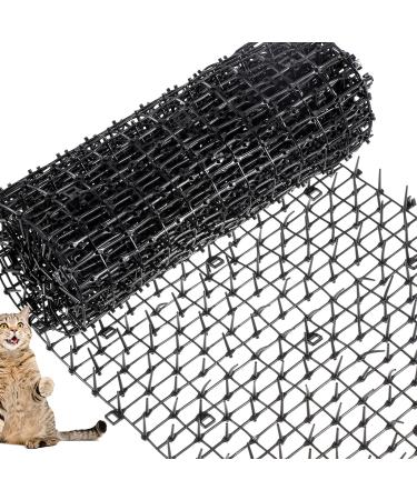Scat Mat with Spikes Prickle Strips for Cats Dogs Spiked Mat Network Digging Stopper for Garden Fence Outdoor Indoor Keep Pet Dog Cat Off Couch Furniture, 79 x 12 Inch Black