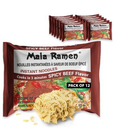 Club Supreme Ramen Instant Noodle - Spicy Beef Noodles 85G (Pack of 12) 1.02 Kg - Cooks In 3 Minutes White