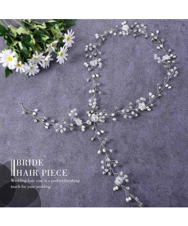 Latious Crystal Bride Wedding Hair Vine - Silver Rhinestone Bridal Headband for Women (100cm) - Buy Online on GoSupps.com