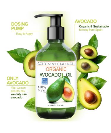 Bio Oil Pure Avocado Oil 1000ml - Organic Cold-Pressed Natural Oil for Hair Skin & Massage - 100% Ecological Plant-Based Care - Buy Online on GoSupps.com