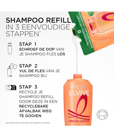 L'Or al LOr al Paris Dream Lengths Shampoo Refill For long damaged hair Repairing shampoo 250 ML6x250 ML - Buy Online on GoSupps.com