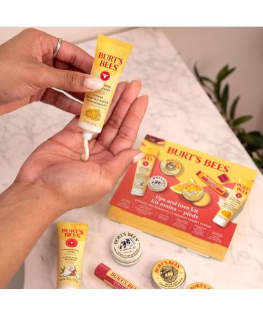 Burt's Bees Valentine's Day Gifts Ideas Tips and Toes Kit 6 Travel Size Products - Pomegranate Moisturizing Lip Balm 2 Hand Creams Foot Cream Cuticle Cream and Hand Salve Tips & Toes Set 6 Count - Buy Online on GoSupps.com