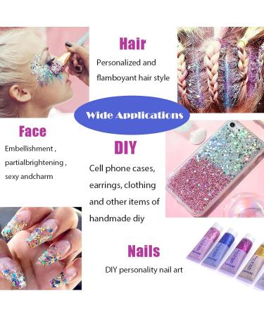 Mermaid Sequins Body Glitter Gel 50ml - Sparkling Liquid Eyeshadow for Face, Hair, and Nails - Christmas Festival Makeup Decoration - Colour 2 - Buy Online on GoSupps.com