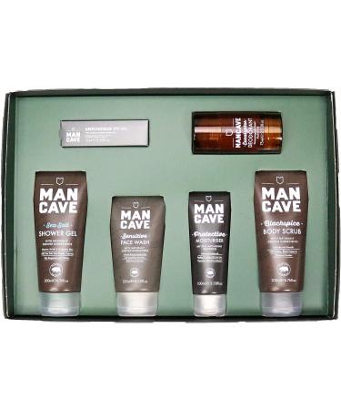 ManCave Discovery Gift Set - 6 Natural Grooming Essentials for Men | Shower Gel, Body Scrub, Deodorant & More | Vegan Friendly & Sulphate Free | Made in England - Buy Online on GoSupps.com