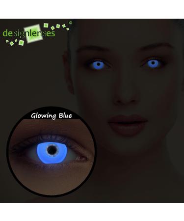 Buy Bright Blue Halloween The Purge Costume Contact Lenses - UV Light Soft Blackout Glow Effect - 1 Pair - Buy Online on GoSupps.com