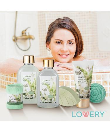 Home Spa Gift Basket - Magnolia & Tuberose Scent 7-Piece Bath & Body Set for Women & Men | Shower Gel Bubble Bath Bath Bomb & More - Perfect Gift - Buy Online on GoSupps.com