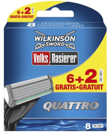 Wilkinson Sword Quattro Men's Razor Blades 6 + 2 pcs