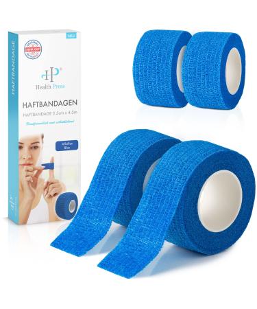 Finger pavement self -adhering - 4x pavement roll blue (2.5cm x 4.5m) - combined self -adhesive - elastic tape waterproof - dust fat and dirt -repellent paving tape blue 4 pieces (2.5 x 450 cm)
