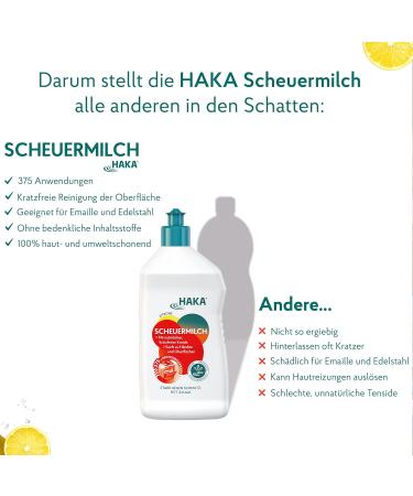 HAKA Scouring Milk - 750 ml | 375 Uses Against Dirt Grease & Limescale Stains | Lemon Scent | International Shipping - Buy Online on GoSupps.com