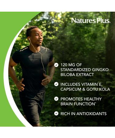 NaturesPlus Ginkgo-Combo - 60 Capsules - Cognition Support Supplement - Allergen Free Vegetarian Gluten Free - 60 Servings 60 Vegetarian Capsules - Buy Online on GoSupps.com