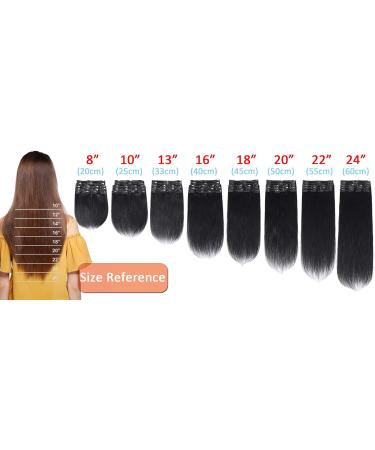 Buy 18 Clips Clip In Remy Human Hair Extensions - 50cm Medium Brown (#4) - 105g Straight Hair for Easy Styling - Buy Online on GoSupps.com