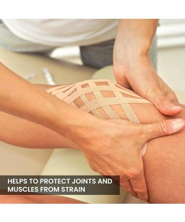 CHOKAS Kinesiology Tape 5m Roll - Elastic Therapeutic Sports Tape for Muscle Support - Waterproof Physio Tape for Pain Relief - Ideal for Shoulder, Ankle, Elbow, Wrist, Shin Splints, and Knee - Boob Tape Skin - Buy Online on GoSupps.com