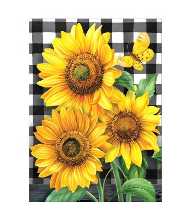 Griolams Diamond Art Kits Sunflower Full Diamond Painting Kits for Adults 5D Gem Art Painting with Diamonds Home Wall Decor(12 * 16) white