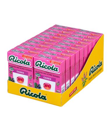 RICOLA - 20 Boxes of 50g - Sweets with Swiss Plants - Blackcurrant fragrance - Refreshing - without sugars