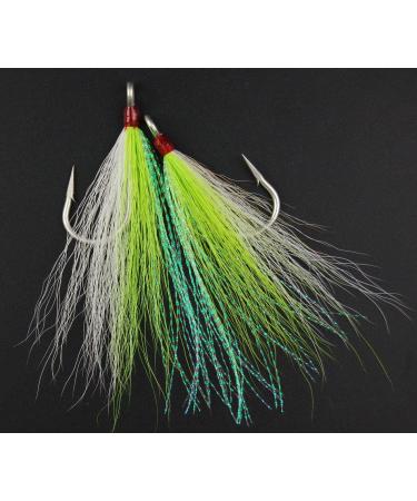 Bucktail Teasers Fishing Hooks | Saltwater Lures for Fluke Rig | 10pcs Pink Mylar Flash Jig Hooks - Buy Online on GoSupps.com