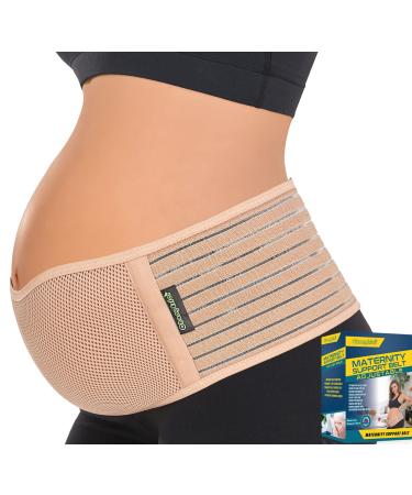 Pregnancy Belly Support Band Maternity Belt Belly Band for Pregnancy Adjustable Maternity Support Belt for Abdomen, Pelvic, Waist, & Back Pain (One Size, Z-Nude) One Size Z-Nude