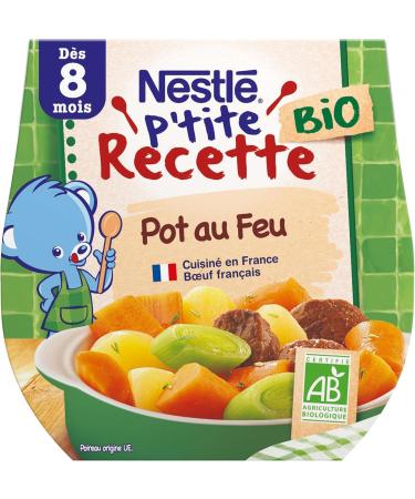 Nestl B b - P'tite Recette Bio Plat complet L gumes du Pot au Feu Bio - d s 8 mois - 2 x 190g L gumes du Pot au Feu Bio 2x190g - Buy Online on GoSupps.com