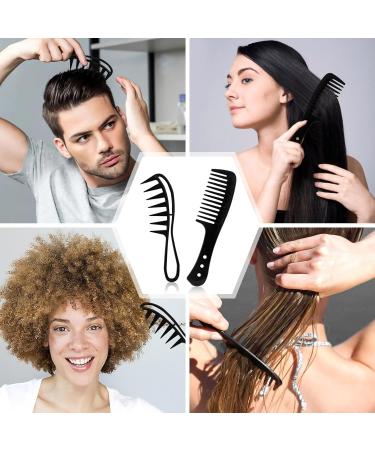 Buy Sularpek 2-Piece Hair Combing Set | Wide Tooth & Shark Tooth Comb for Curly Wavy & Thick Hair | Ideal for Wigs & Salons | Black - Buy Online on GoSupps.com