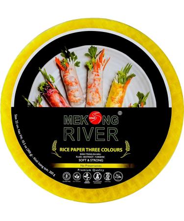 Lyan Mekong River Banh Trang Vietnamese Three Colours Rice Paper Round 22cm - 300g | Gluten-Free | Vegan | 100% Natural Rice Paper - Buy Online on GoSupps.com