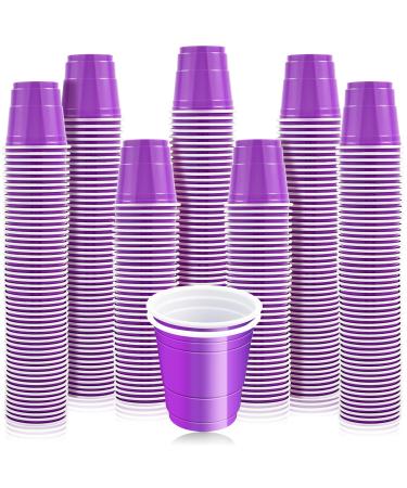 Cynquma 200Pcs 2 oz Shot Cups Plastic Shot Glasses Purple Shot Glasses Disposable Mini Party Cups Disposable Plastic Shot Cups for Drinking Birthday Party Tasting Serving Samples and Tastings (Purple)