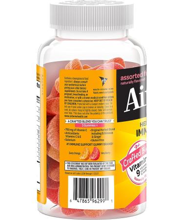 Airborne 750mg Vitamin C Gummies for Adults - Immune Support with Antioxidants Vit C & E - 2x63ct Assorted Fruit Flavor - Buy Online on GoSupps.com