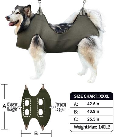 Kkiimatt Pet Care Hammock Harness for Small Dogs - Dog-Hinge Trim Hammock with Nail Clipper & Hooking Mat (XXX-LARGE 63kg Max - Green) | International Shipping - Buy Online on GoSupps.com