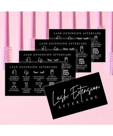 Lash Aftercare Extension Cards 50 Pack | Minimalist White & Black | 2x3.5 | Eyelash False Symbols | 2-3 Week Refill Instructions | Care for Your Extensions - Ideal for Lash Artists - Buy Online on GoSupps.com
