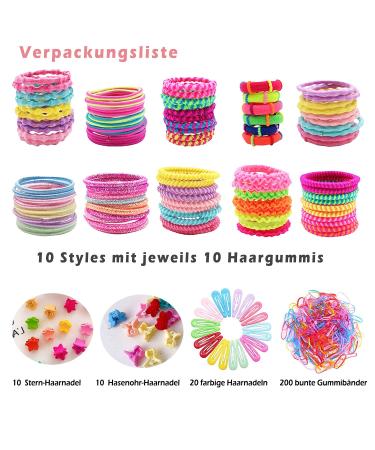 340-Piece Multi-Colored Hair Jewelry Set - Clips Bands & Ties for Girls & Babies | Perfect Hair Accessories for Kids - Buy Online on GoSupps.com