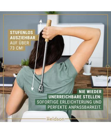Heldson Back Scratcher - Telescopic Wooden Back Scratchers for Men & Women | 6 Scratch Variants | Perfect Gift for Seniors - Buy Online on GoSupps.com