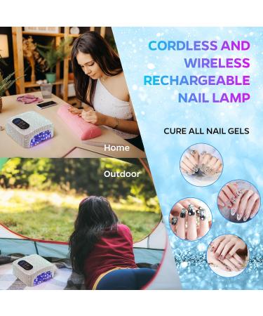 Cordless UV LED Nail Lamp COLORENE 72W Rechargeable Sparkly Nail Light Quick Curing Dryer Professional Nail Dryer Gel Polish Light with 4 Timer Setting Auto Sensor for Salon Home Nail Art Diamond - Buy Online on GoSupps.com