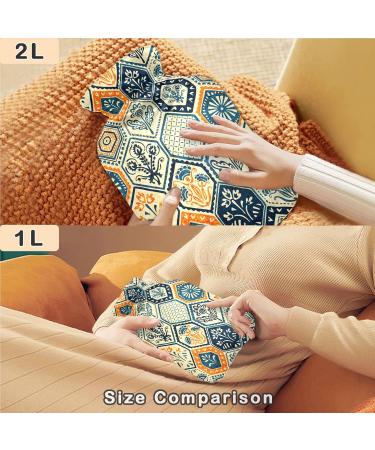 NAANLE Ethno-Patchwork Hot Water Bottle - 1L for Pain Relief & Therapy | Warm & Cool Comfort for Bed Hands & Feet - Buy Online on GoSupps.com
