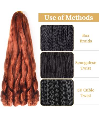 Ainimiu French Curly Braiding Hair 22 Inch 8 Packs - Pre Stretched Bouncy Braiding Hair- Loose Wavy Braiding Hair Synthetic Hair Extensions for Black Women 1 count (Pack of 8) 350# - Buy Online on GoSupps.com