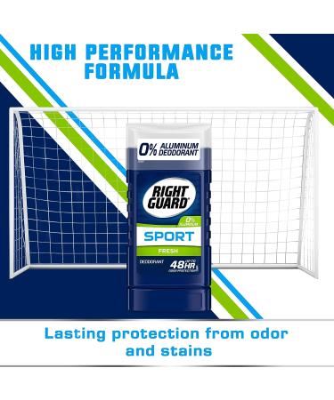 Right Guard Sport Aluminum-Free Deodorant Invisible Solid Stick 3 oz - Fresh Scent - 4 Count Pack - Buy Online on GoSupps.com
