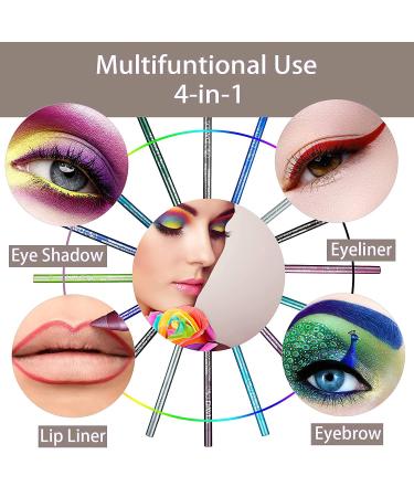 10-Piece Colorful Eyeliner Set - Natural Matte, Long-Lasting, Hypoallergenic Eyeliners - Metallic Eye Shadow Pen, Glitter Eyeliner - Women & Girls Makeup Kit - 10PCS - Buy Online on GoSupps.com