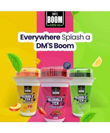 DM'S Boom Bubble Tea Peach Bubble Tea With Popping Mango Flavored Bubbles 250 ml (Pack of12) - Buy Online on GoSupps.com