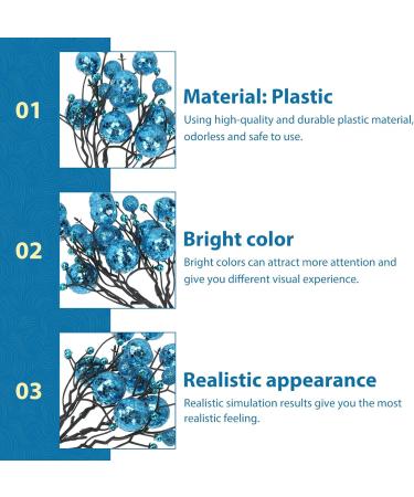 DECHOUS 30 Pcs Berry Bunch Cuttings Diy Berry Decor Holly Berries for Crafts Xmas Decoration Christmas Holly Berries Faux Red Berries Christmas Tree Decorations Artificial Reward Plastic Bluex5pcs 30x10cmx5pcs - Buy Online on GoSupps.com