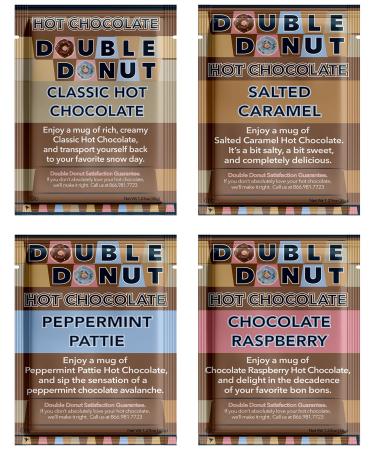 Flavored Hot Chocolate Packets | Gourmet Hot Cocoa Mix Variety Pack including Classic, Chocolate Raspberry, Salted Caramel, & Peppermint Hot Chocolate Mix | Perfect Hot Chocolate Gift Sets | 32 Count Variety Pack 32 Count